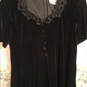 Black velvet long dress